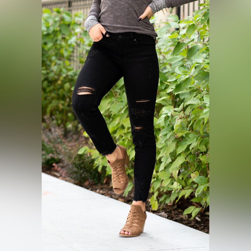 KanCan Black Distressed Women Jeans